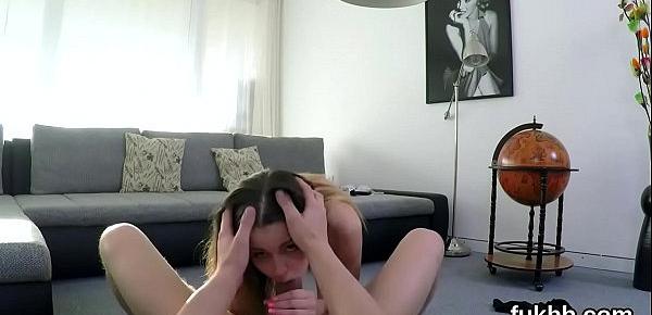  Slutty cutie masturbates vagina and gets licked and banged in pov